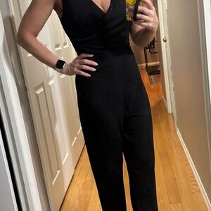 Express Black Jumpsuit Sleek Fitted Silhouette